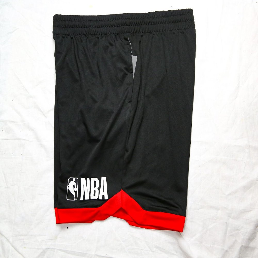 NBA Basketball Shorts Woven Active Black Red XL - Picture 2 of 6